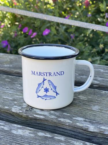 Mugg i vitt och blått