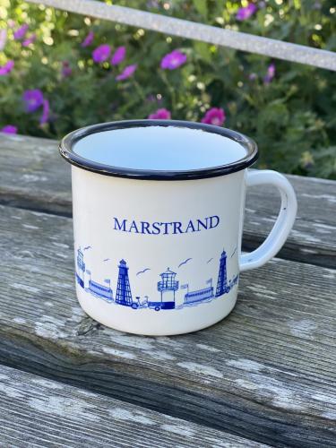 Mugg i vitt och blått