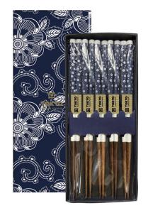 Tokyo Design Chopsticks Blue Flowers 5 par