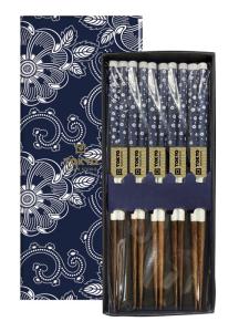 Chopsticks Blue Flowers 5 par