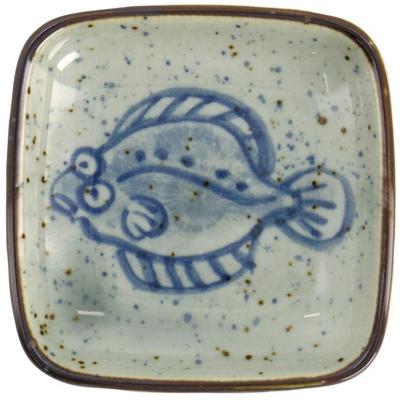 Tepåsefat/Sojafat Flounder Blue 9x1,6cm