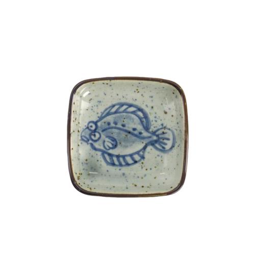 Tepåsefat/Sojafat Flounder Blue 9x1,6cm