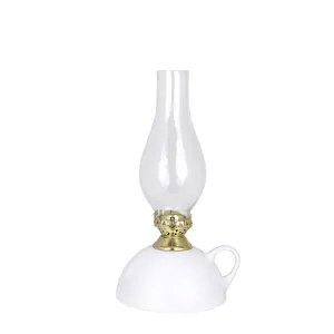 Fotogenlampa Med Handtag Keramik Vit