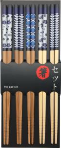 Chopsticks Blue Patterns 5-pack