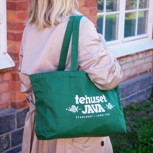 Tygkasse Grön/Vit Tehuset Java 40x30cm