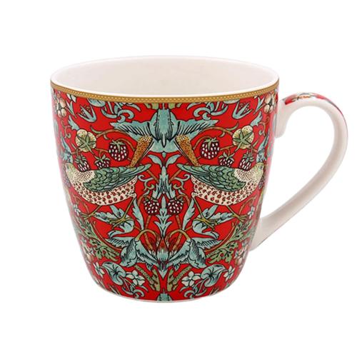William Morris Strawberry Thief Röd Frukostmugg
