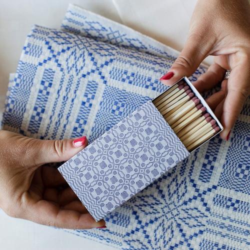 Tändsticksask Tällbergkrus Blå