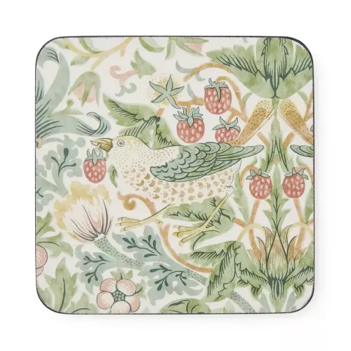 Morris Strawberry Thief Green Glasunderlägg