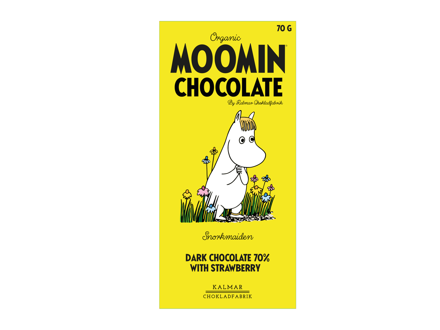 Muminchoklad Snorkfröken Mörk Choklad 70% Med Jordgubbar 70g