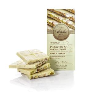 Venchi Vit Chokladkaka Mandel, Pistage, Hasselnötter