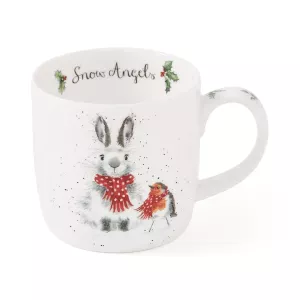 Wrendale Snow Angel (Rabbit & Robin) Mugg 0,31l