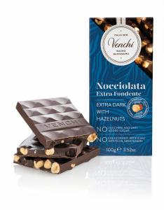 Venchi Chokladkaka Extra Mörk Med Hasselnötter Utan Tillsatt Socker 70%