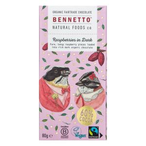 Benetto Raspberries Dark Chocolate 80g