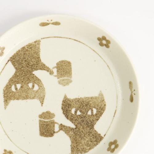 Neko Maruke Assiette Cat Brun 14,3x2cm