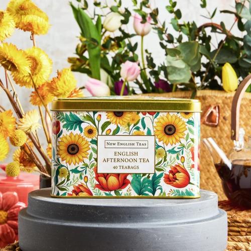 Sunflowers English Afternoon Tea 40 Teabag Tin
