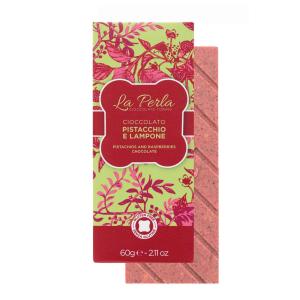 La Perla Vit Choklad Med Pistage & Hallon