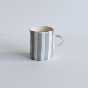 Mugg Handgjord Randig Grå 240ml