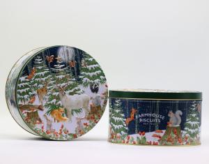 Woodland Plåtburk Med Tre Sorters Havrekakor 500g