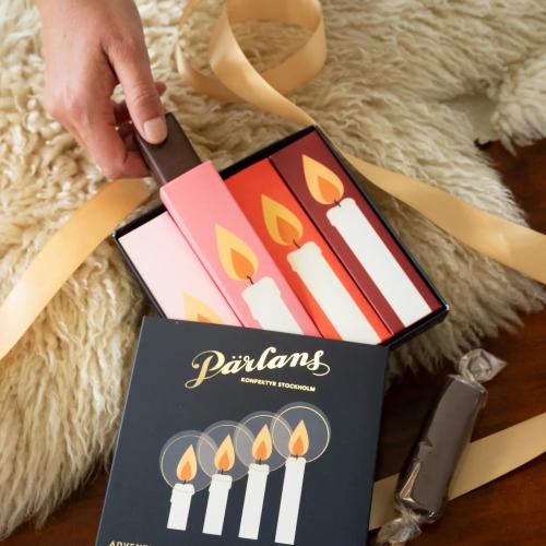 Adventsask Fyra Kolabitar I Choklad