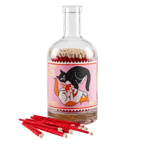 Archivist Tändstickor Cat Stamp Glasflaska