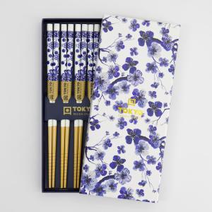Chopsticks Blue Flower 5 par