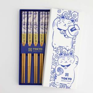 Chopsticks Neko Cat Blue 5 par