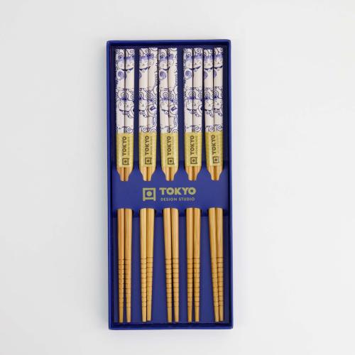 Chopsticks Neko Cat Blue 5 par