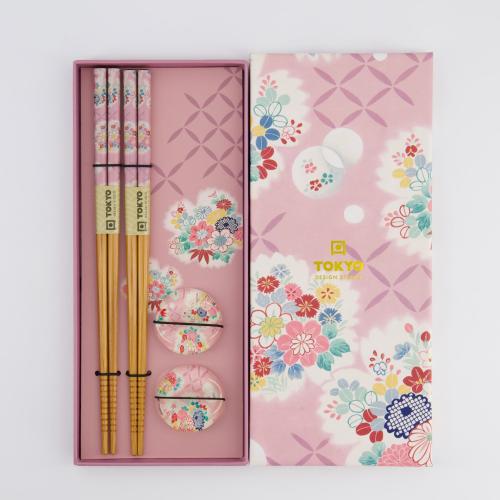 Chopsticks Giftset Pink Flower