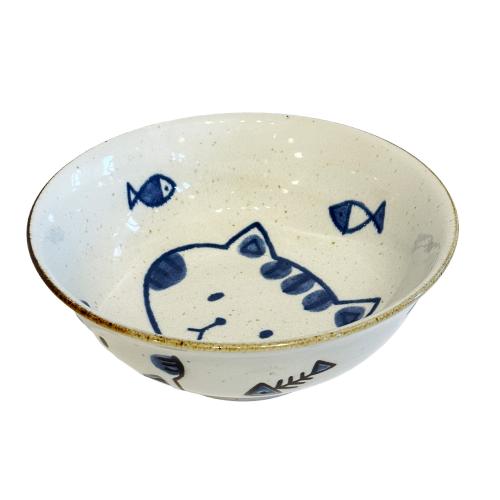 Japansk Skål Katt & Fiskar 20cm