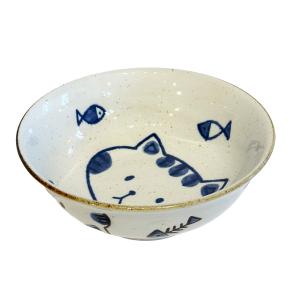 Japansk Skål Katt & Fiskar 20cm