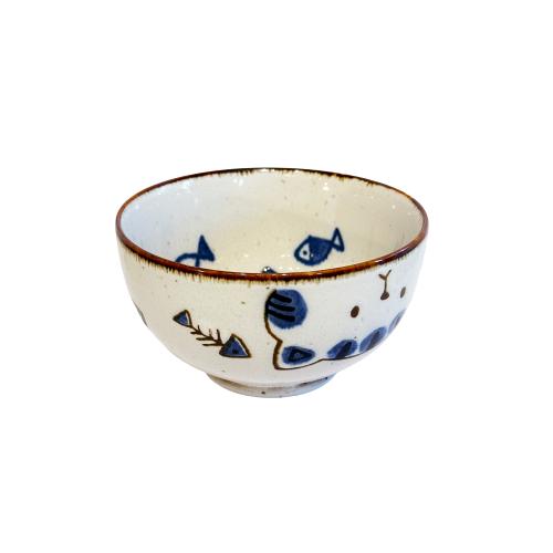 Japansk Skål Katt & Fiskar 13cm