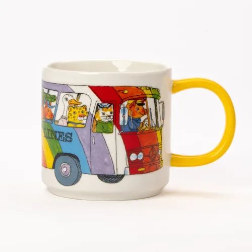Porslinsmugg Rainbow Bus 33cl