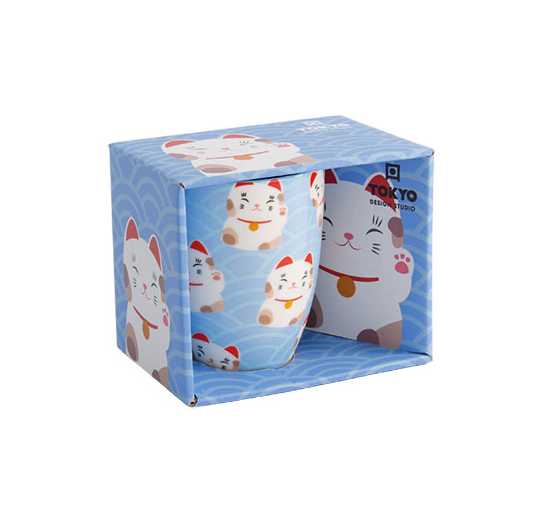 Tokyo Design Kawaii Lucky Cat Mugg Ljusblå 3,8dl