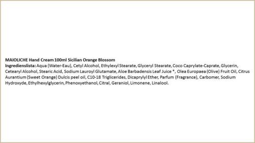 Maioliche Hand Cream Sicilian Orange Blossom 100ml