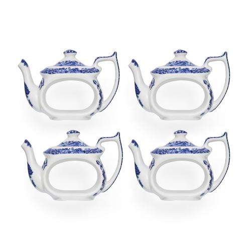 Spode Blue Italian Servettringar Tekanna 4-Pack