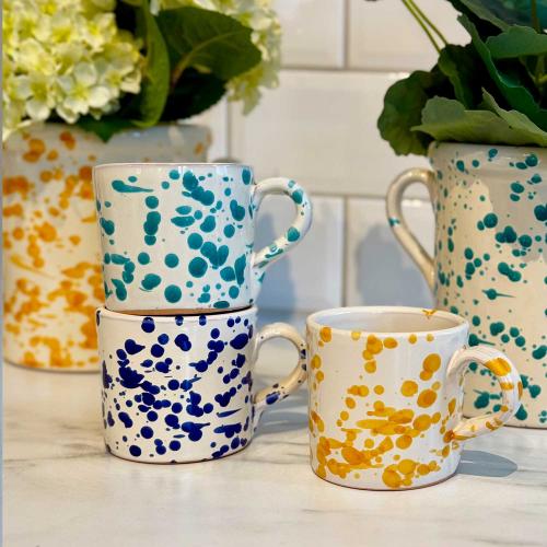 Mugg Spruzzi Gul med handtag