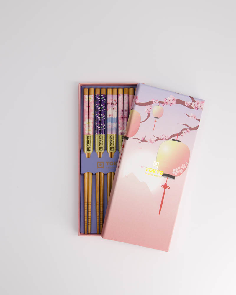Tokyo Design Chopsticks Pink Lantern 5-pack