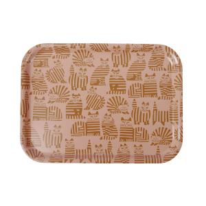 Bricka Lisa Larsons katter beige 27x20cm