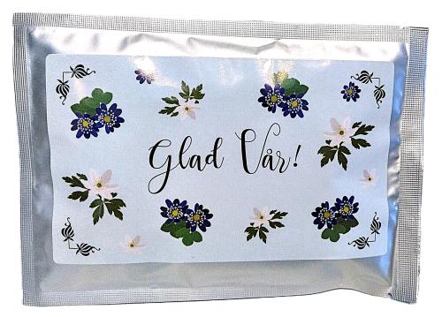 Tevykort Glad Vår blå- och vitsippa