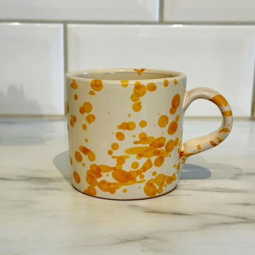 Mugg Spruzzi Gul med handtag