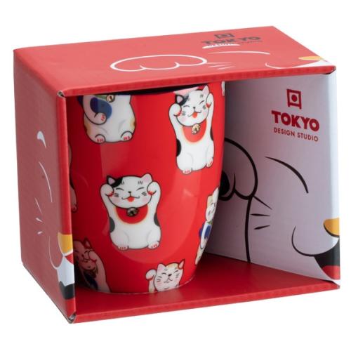 Tokyo Design Kawaii Lucky Cat Mugg Röd 3,8dl