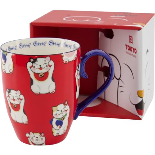 Tokyo Design Kawaii Lucky Cat Mugg Röd 3,8dl