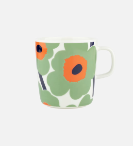 Marimekko Mugg Unikko Grön/Orange/Mörkblå 4dl