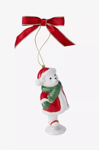 Spode Christmas Skating Teddy Bear Ornament 9,5cm