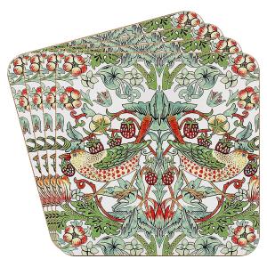 Coasters William Morris Strawberry Thief Vit 4-pack