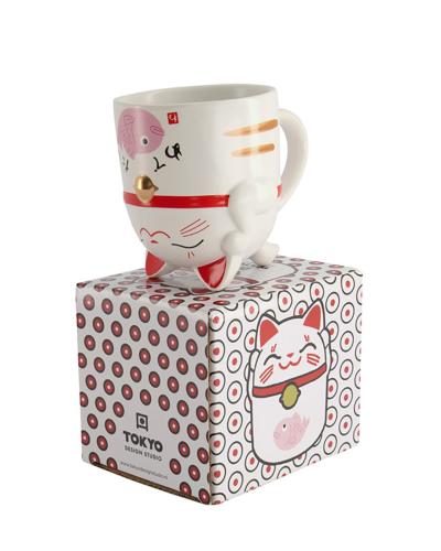 Kawaii Lucky Cat Mugg Rosa 350ml