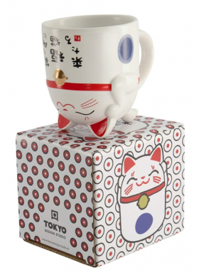 Kawaii Lucky Cat Mugg Blå 350ml