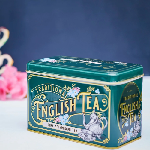 Vintage Victorian Dark Green Afternoon Tea 40 Teabag Tin