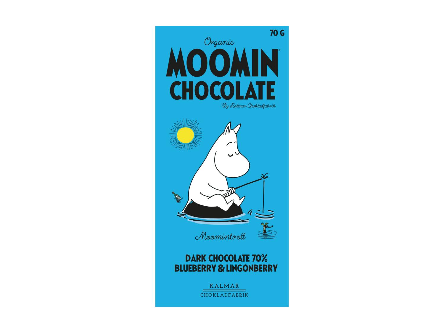 Muminchoklad Mumintrollet Blåbär Lingon & Mörk Choklad 70%