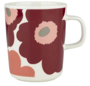 Marimekko Mugg Unikko Vit/Korall/Vinröd 2,5dl